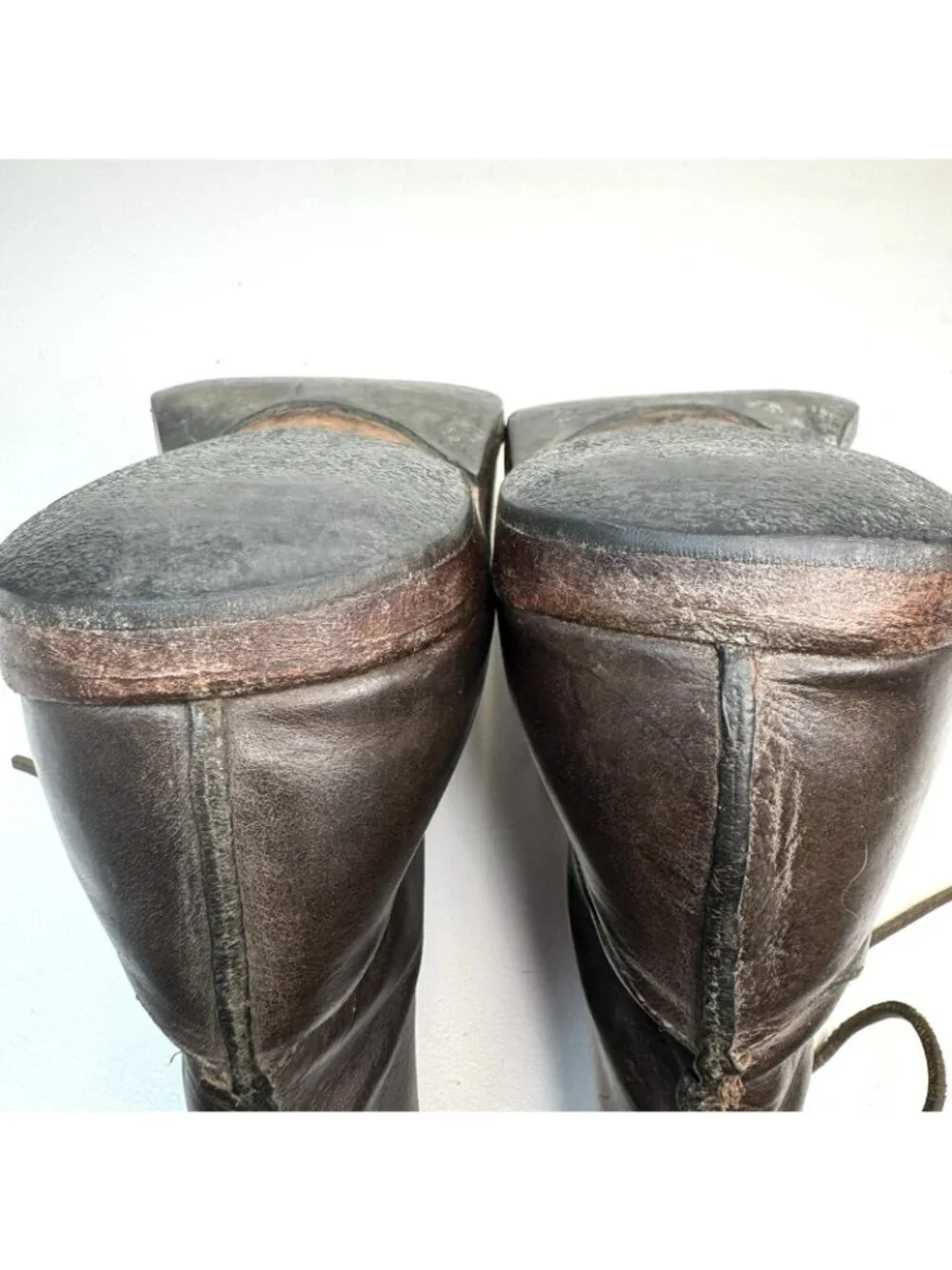 CYDWOQ Ankle Boots Lace Up Brown Leather Made USA Women Size 38.5 | US 8.5 - Picture 8 of 10